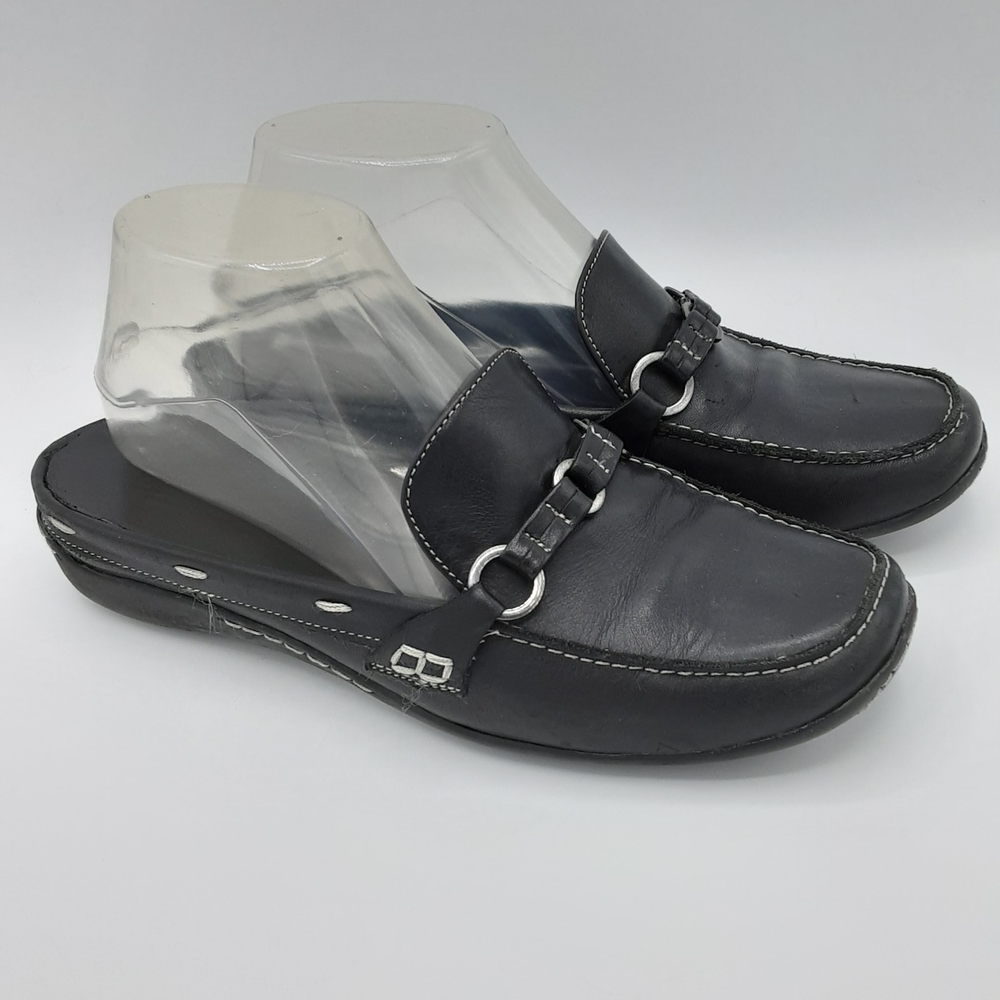 Bjorndal Zest Black Leather Slip-On Loafers Size 7.5M.